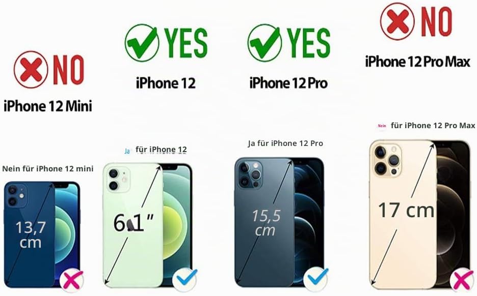 VISOUL Hülle für iPhone 12 Pro, iPhone 12 Handyhülle [100% Echtleder] [Lifetime Garantie] [RFID Schu