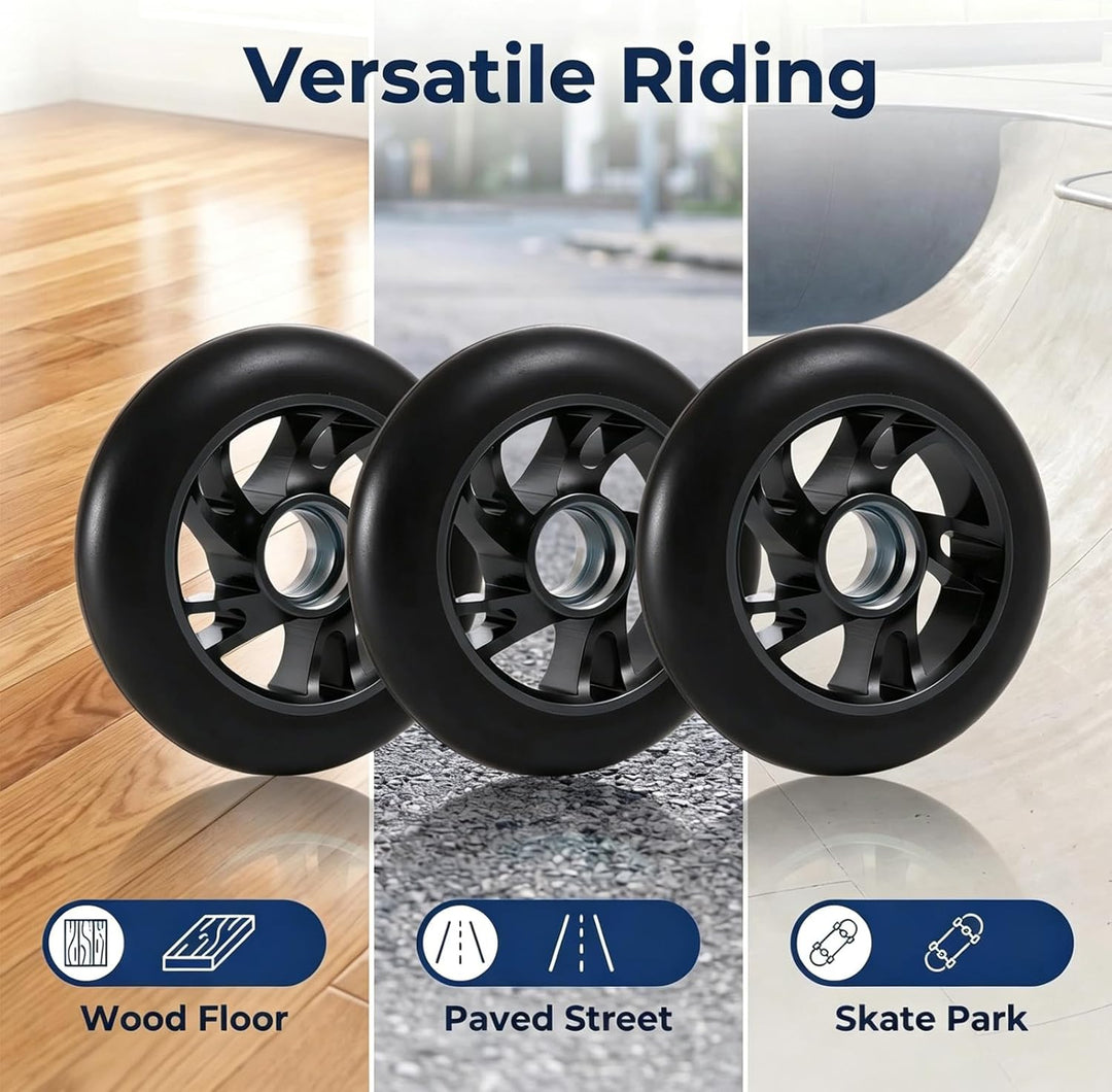 100mm Stunt Scooter Reifen 2 Stück, Scooter Reifen mit ABEC-9 Kugellager & Aluminiumkern, Ersatzräde