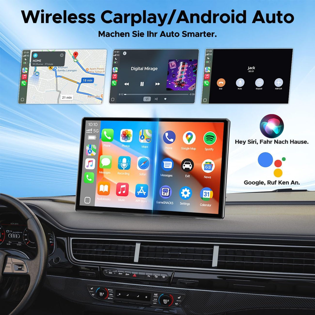 LAMTTO Wireless Carplay Display mit Net-Flix YouTube Tiktok 9 Zoll In-Cell Touchscreen CarPlay-Bilds