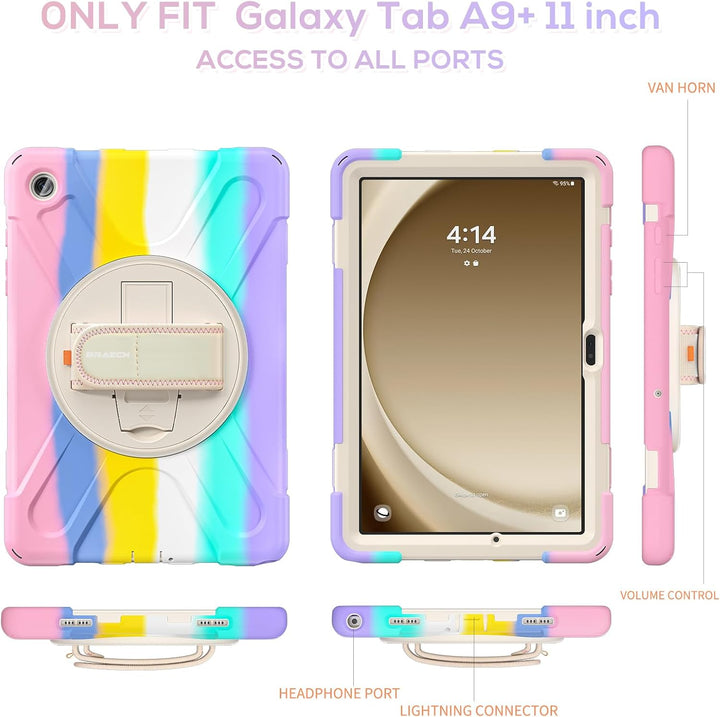 BRAECN für Galaxy Tab A9+ Hülle - Samsung Tablet A9 Plus 11" 2023 Bunt | Stossfeste Schutzhülle, 360