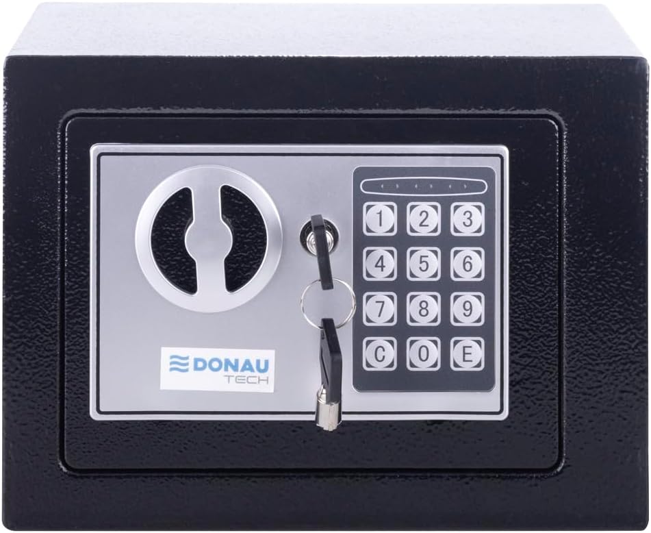 DONAU TECH Digitaler Mini Tresor 4,6L / 23 x 17 x 17 cm/Manuell-digitaler Elektronischer Safe Klein