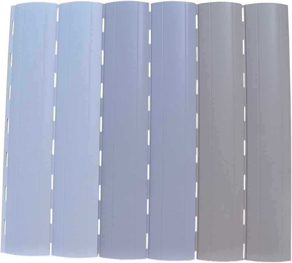 5 x 2 Meter PVC Rollladenlamelle Profil Rolladenlamelle Maxi 52mm Farbe: Grau 52mm Deckhöhe Grau, 52