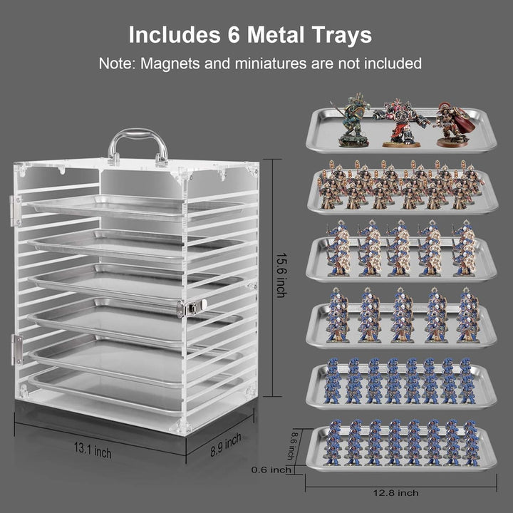 Miniatur Sammelobjekthülle aus transparentem Acryl mit Schutztür, kompatibel mit Warhammer 40k, DND