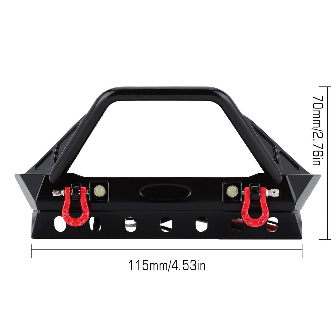 INJORA RC Crawler Front Stossstange mit LED Lampe für 1/10 RC Crawler Axial SCX10 90046 SCX10 III AX