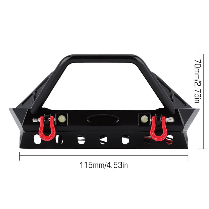 INJORA RC Crawler Front Stossstange mit LED Lampe für 1/10 RC Crawler Axial SCX10 90046 SCX10 III AX
