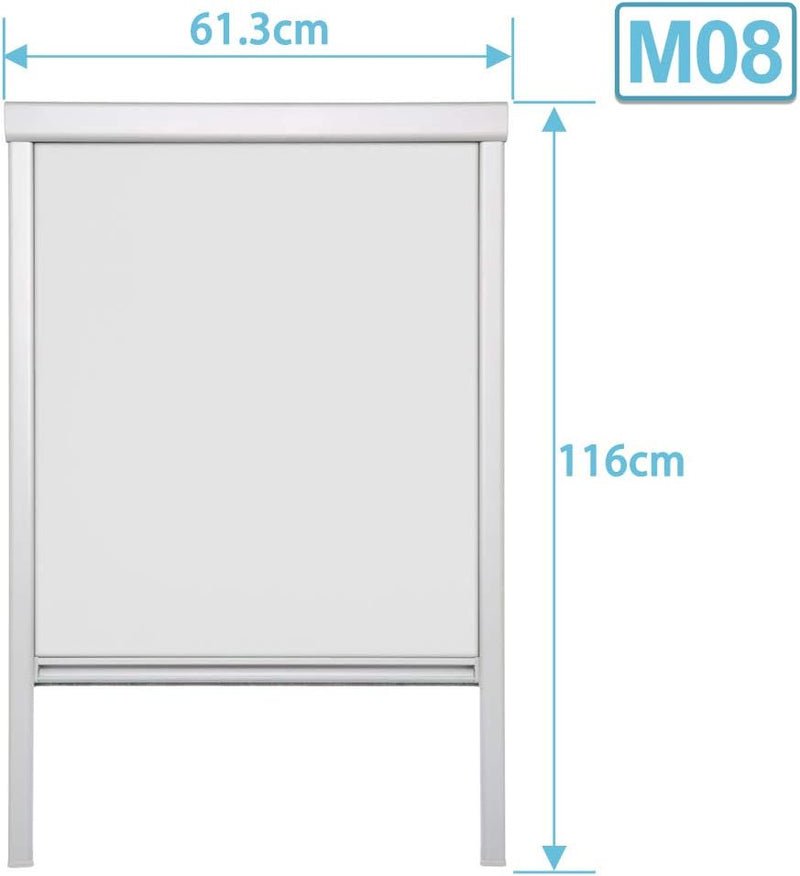 Lospitch Dachfenster Verdunkelungsrollo Grau Thermo-Rollo, 100% Verdunkelung, Silberne Seitenschiene