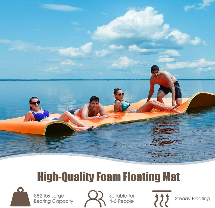 GOPLUS 350 × 183cm Wasserhängematte, Aufrollbare Schwimmmatte für 4-6 Personen, Schwimmende Wasserma