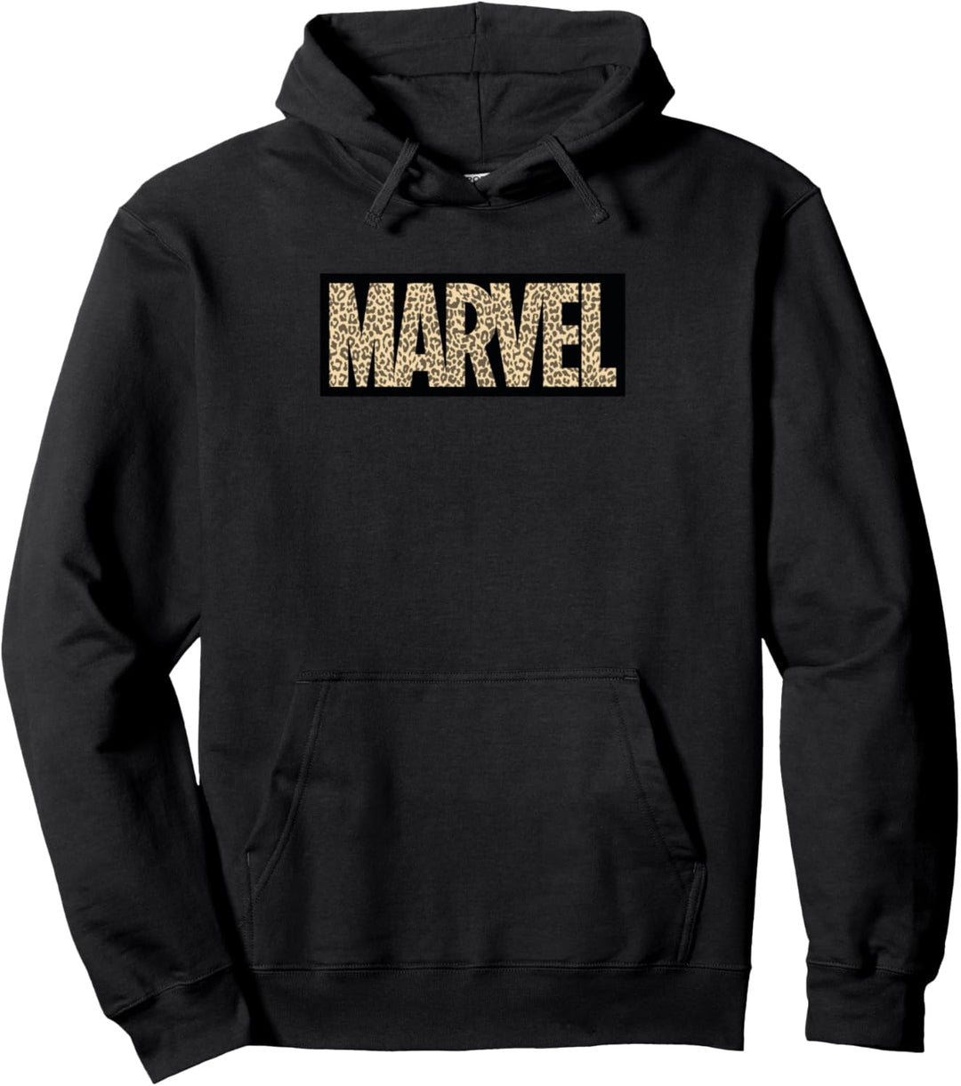 Marvel Leopard Logo Black Pullover Hoodie