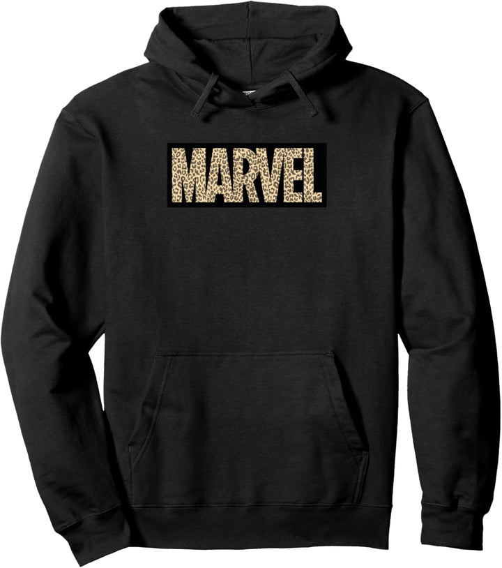 Marvel Leopard Logo Black Pullover Hoodie