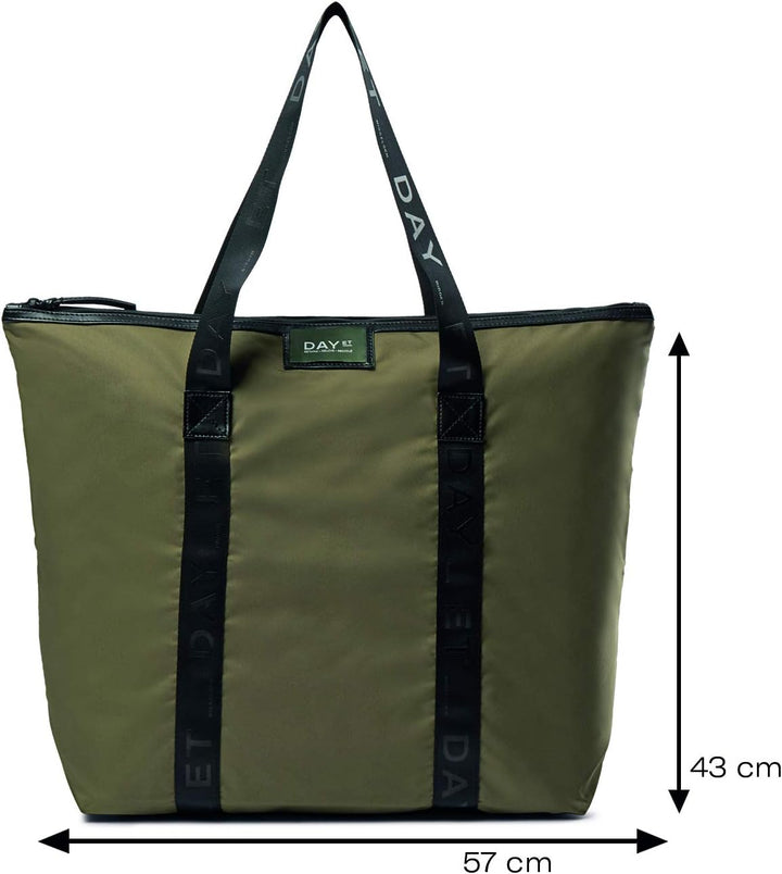 DAY ET | Gweneth RE-T Bag | Schultertasche Shopper | Militär Oliv | Dänisches Design | 100% Recycled