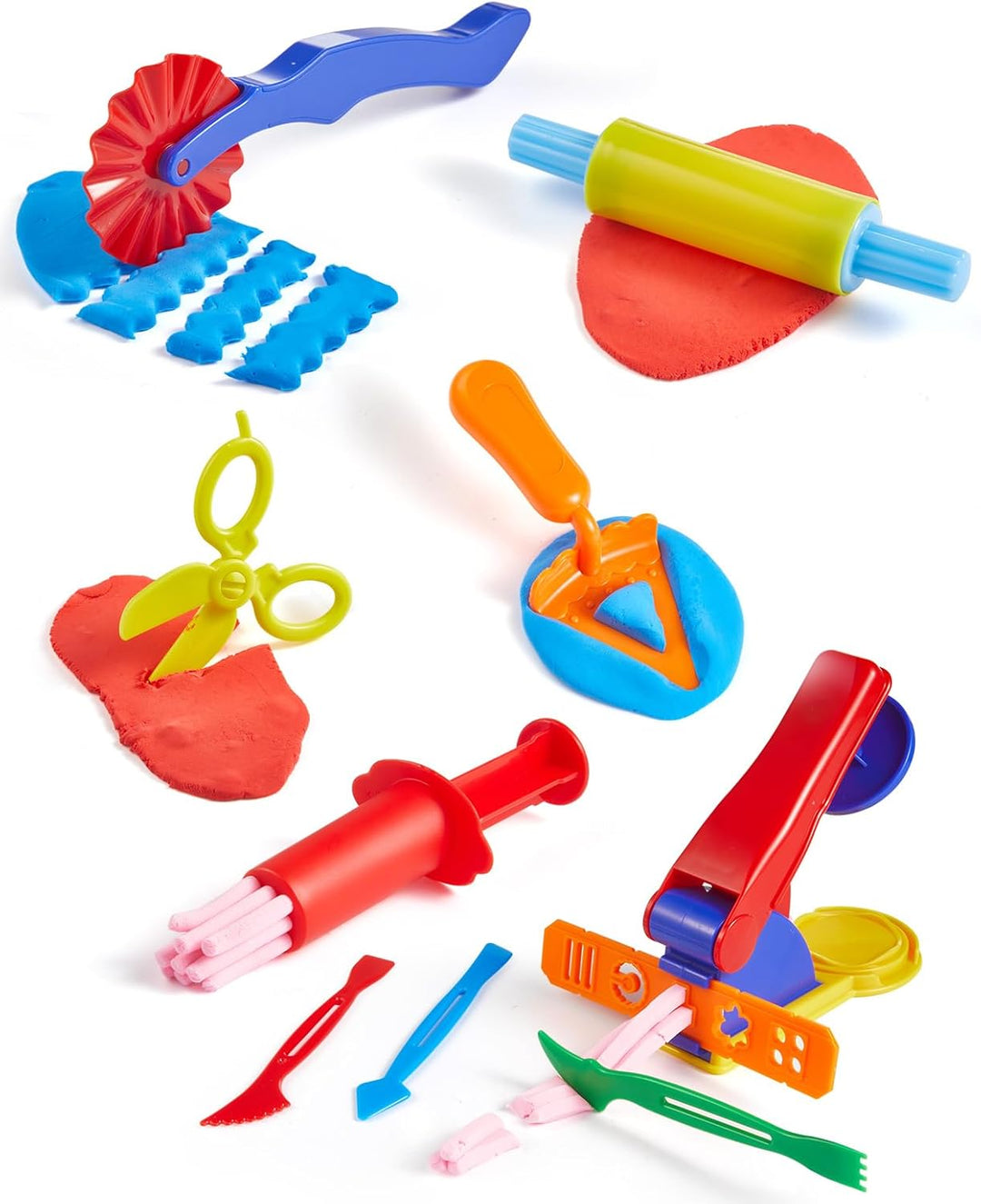 Lictin Knete Zubehör, 43 Stück Set Knetwerkzeug für Kinder, Play Doh Zubehör Küchenspielzeug, Creati