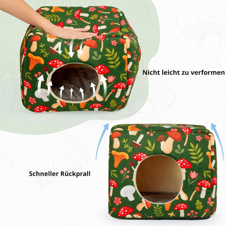 Meerschweinchen Haus 2 eingange – Waschbares Kaninchenbett & Kuschelhöhle – Versteck für Kaninchen,