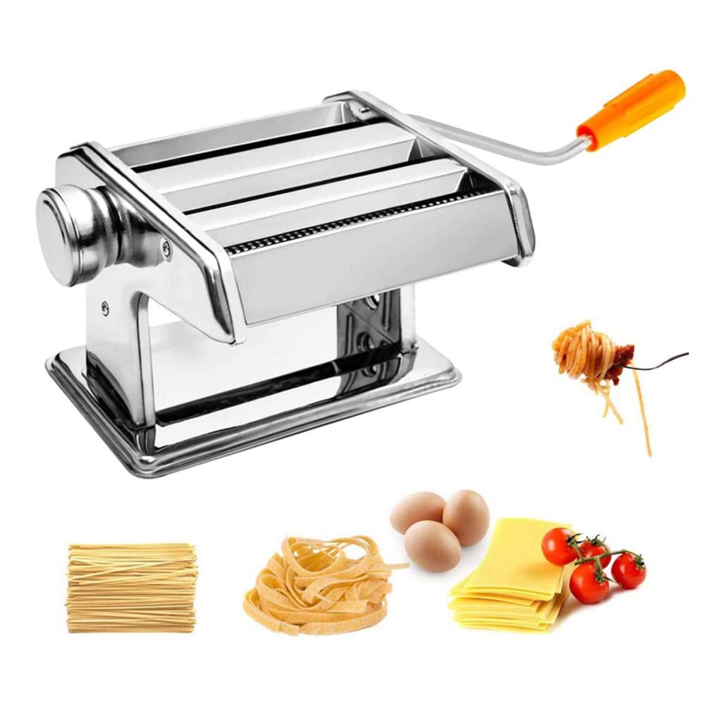 Nudelmaschine Pasta-Rollenmaschine -Edelstahl 3 In 1 Nudelschneider Maschine mit 6 Teigdicken Einste