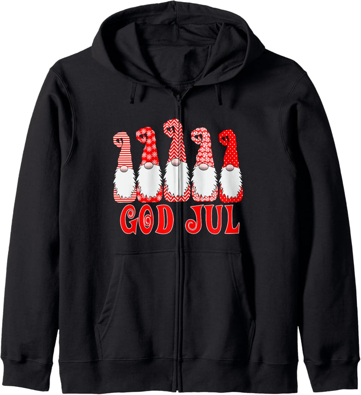 God Jul Nordic Gnomes Winter Merry Christmas Schwedische Tomte Kapuzenjacke