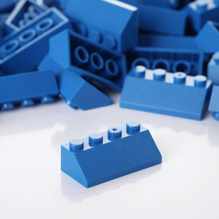 100 Bausteine In Dachform, Kompatibel Zu Allen Anderen Herstellern - Blau, Blau