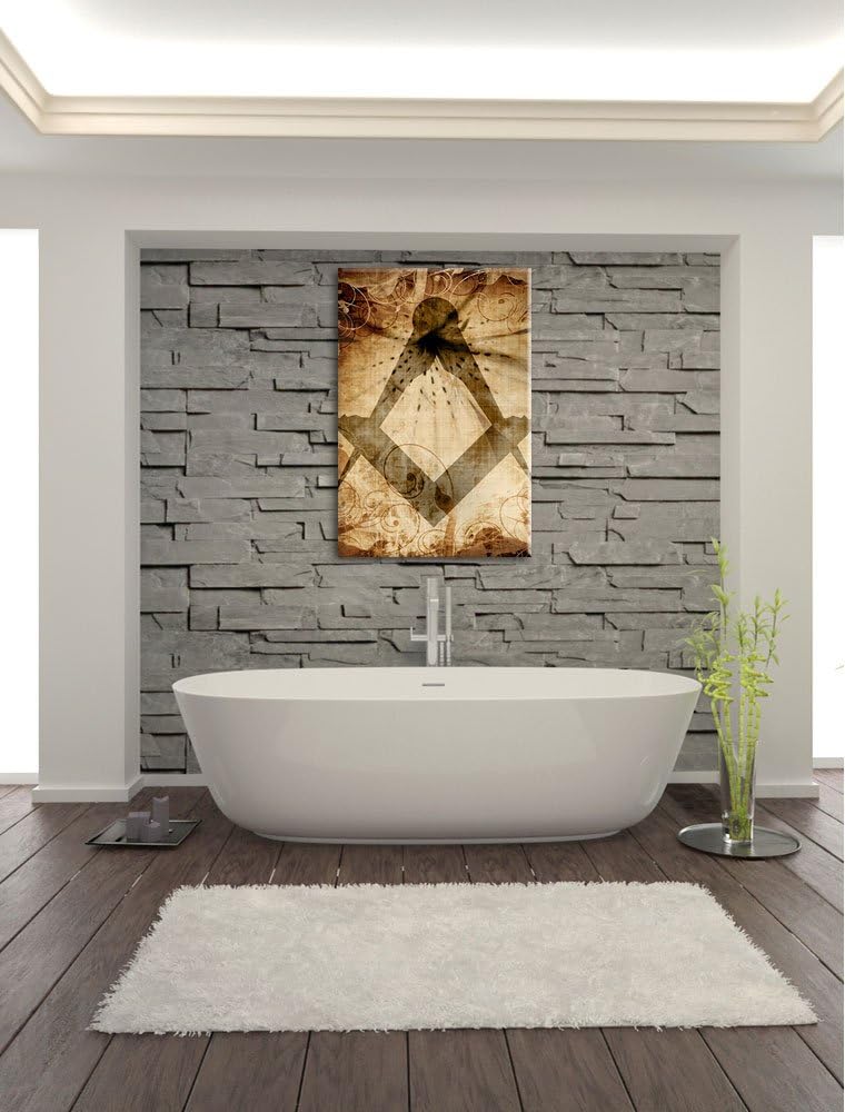 Freimauer Symbol Format: 100x70 auf Leinwand, XXL riesige Bilder fertig gerahmt mit Keilrahmen, Kuns