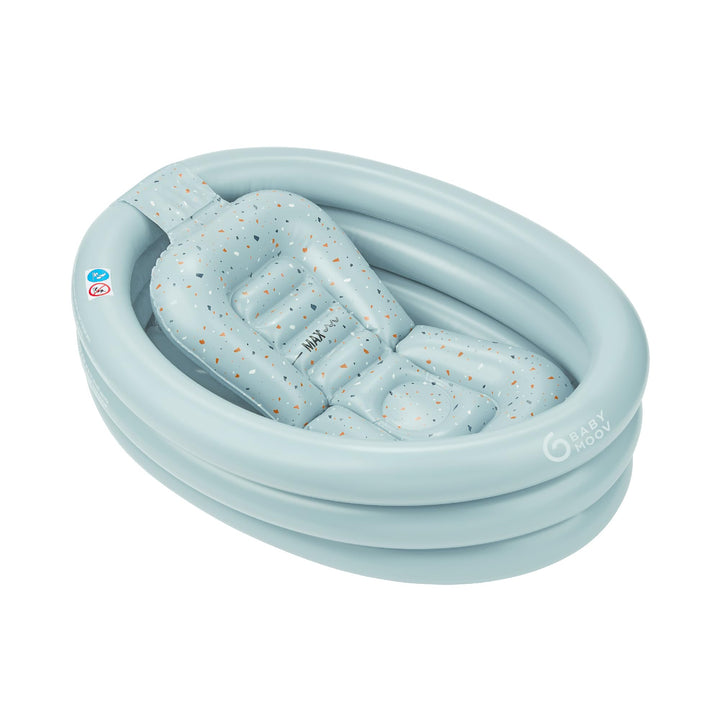 Babymoov Aufblasbare Badewanne Aquadots, mit Einsatz für Neugeborene, 68 x 40cm, als Planschbecken v