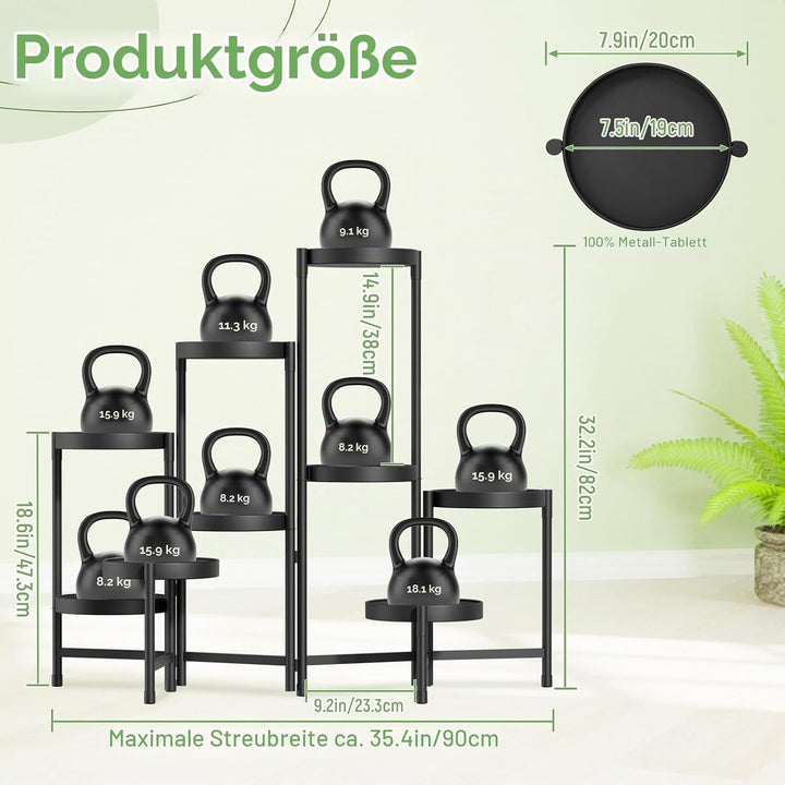 iDavosic.ly Pflanzenständer Metall mit 9 Etagen, Blumenständer Pflanzenregal Blumenregal Indoor Outd