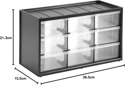 Stanley Kleinteilemagazin/Sortimentskasten (36.5x21.3x15.5cm, mit neun Schubladen, bruchfester Kunst