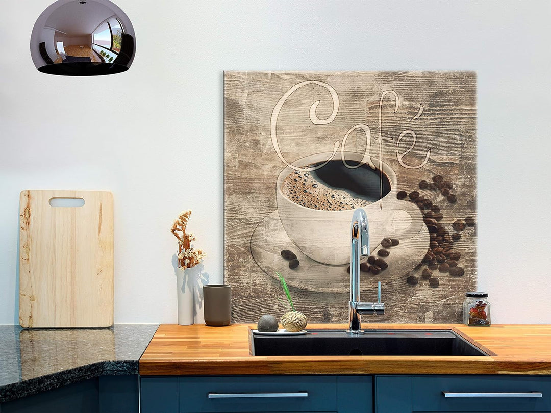 murando Spritzschutz Glas für Küche 60x60 cm Küchenrückwand Küchenspritzschutz Fliesenschutz Glasbil