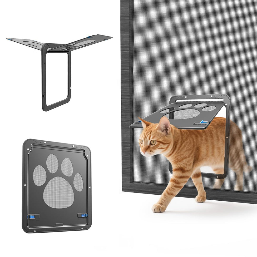 Namsan Haustierklappe Katzenklapp für Fliegengitter mit Magnet Geschlossen für Katzen/Kleine Hunde A