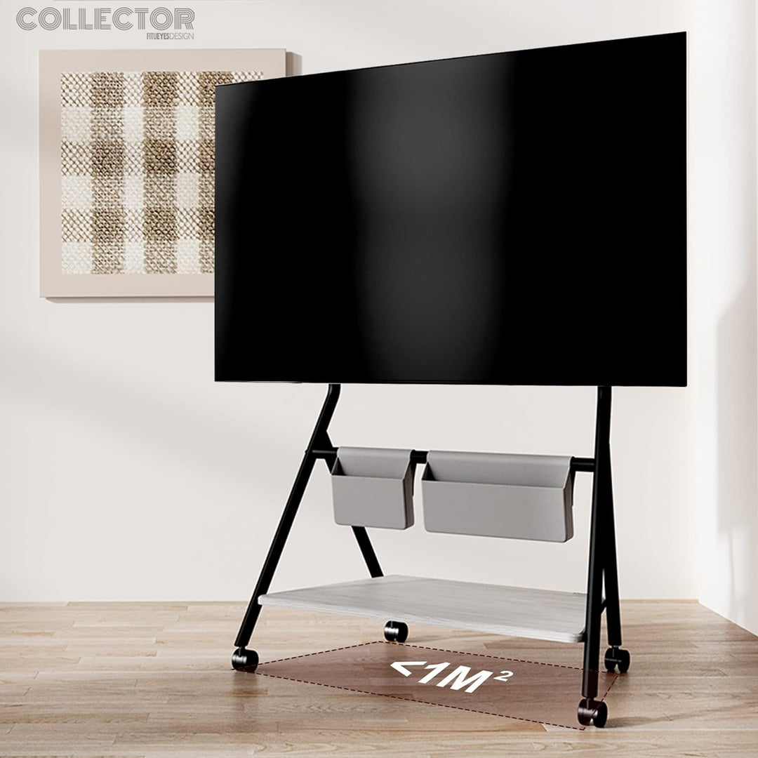 FITUEYES Design Mobiler TV Ständer Rollbar, TV Stand für 55 60 65 70 75 78 Zoll TV bis 45kg, Höhenve