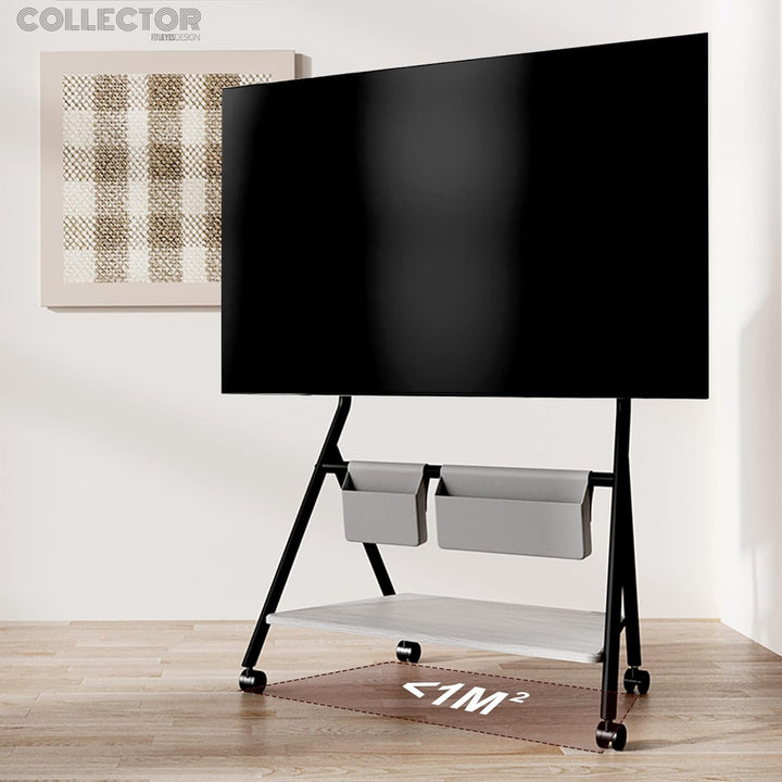 FITUEYES Design Mobiler TV Ständer Rollbar, TV Stand für 55 60 65 70 75 78 Zoll TV bis 45kg, Höhenve