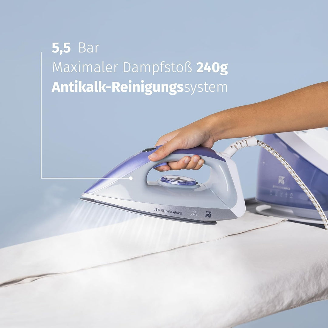 Di4 Dampfbügelstation Jet Pressing Amico, Leistung 2400W, 5,5 Bar, Dampfstoss 240g, XL-Wassertank 2,