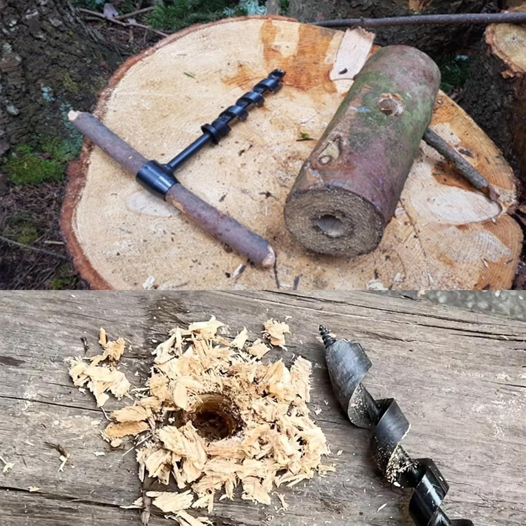 Handbohrer Bushcraft Manueller Schraubenschlüssel,Schwerlast-Stahl Scotch Eye Holz Handbohrer Bushcr