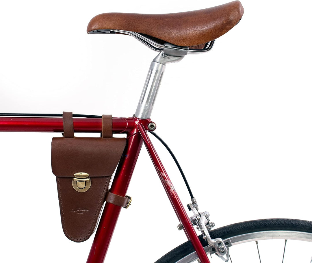Gusti Rahmentasche Leder - Stephen R. Fahrradtasche für Werkzeug Ledertasche Vintage Braun Leder