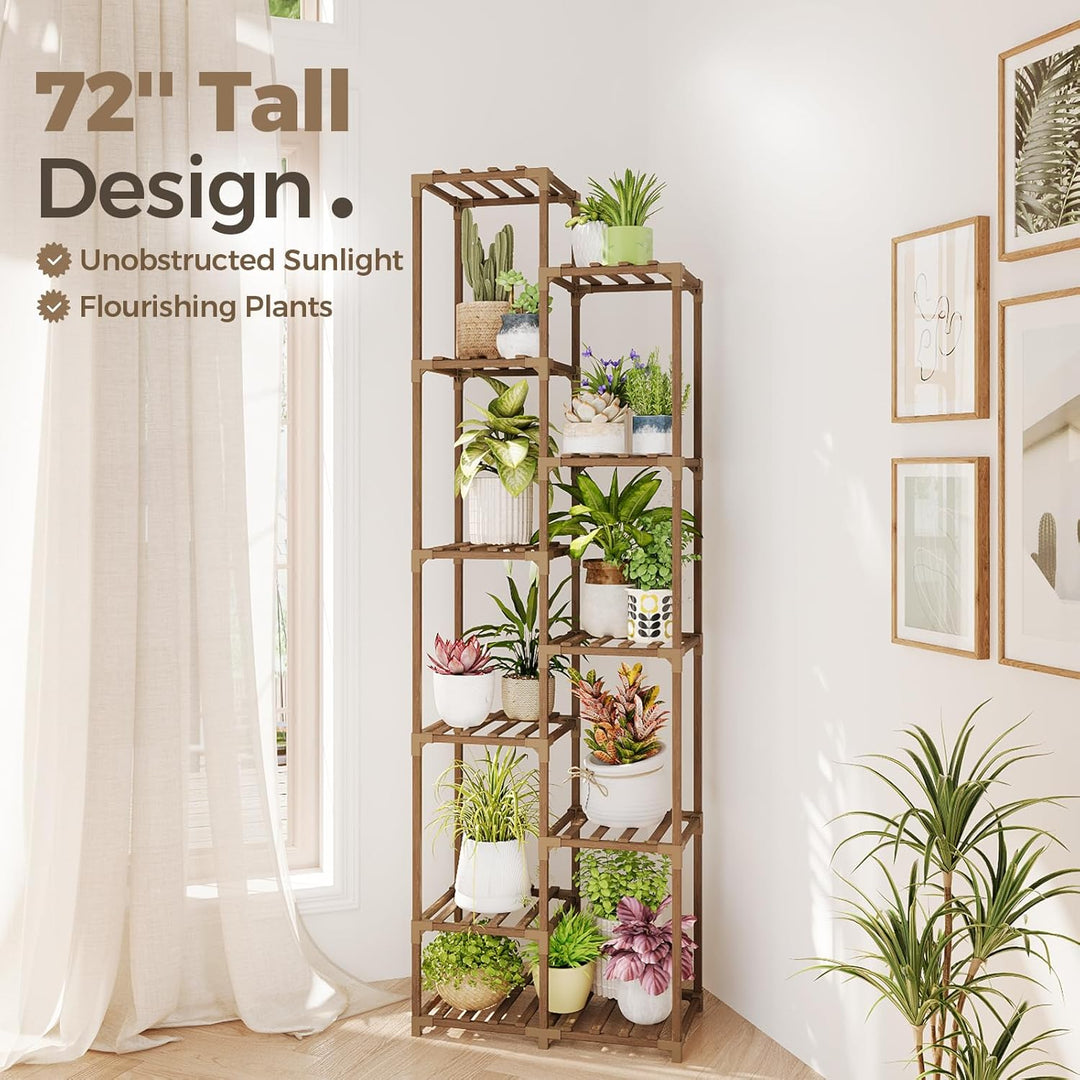 Bamworld Pflanzenregal Outdoor Indoor Blumenständer Hoch Pflanzentreppe Blumenständer für Draussen P
