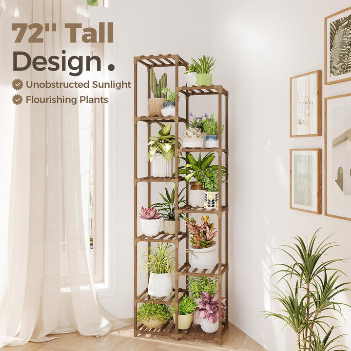 Bamworld Pflanzenregal Outdoor Indoor Blumenständer Hoch Pflanzentreppe Blumenständer für Draussen P