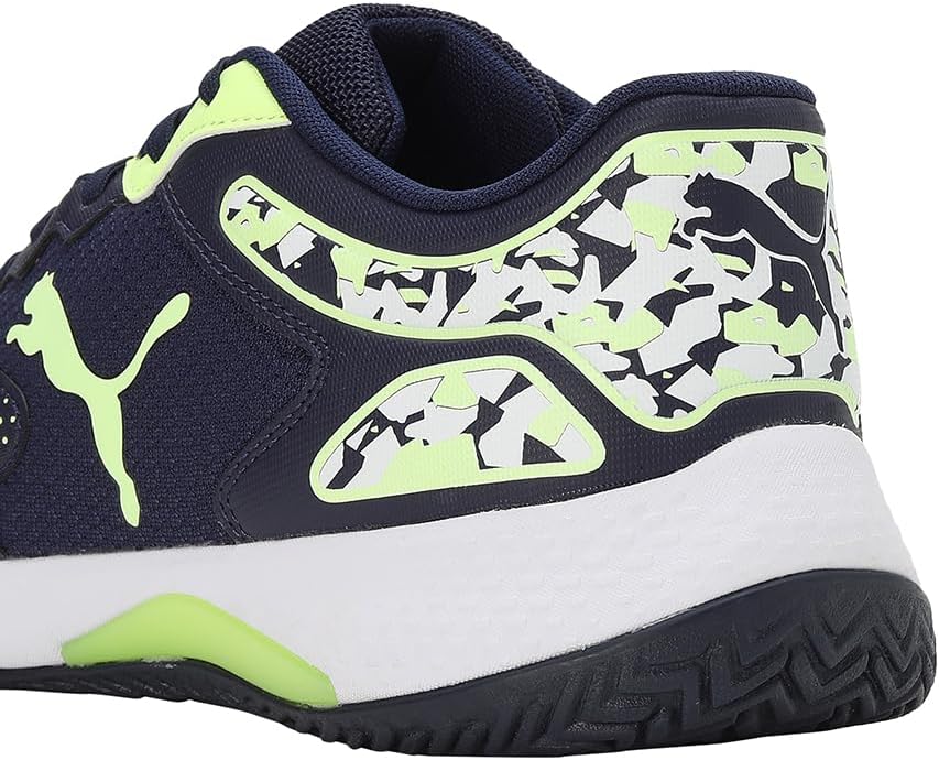 PUMA Unisex Solarcourt Rct Tennisschuh 40 EU Puma Navy Fast Yellow Puma White, 40 EU Puma Navy Fast