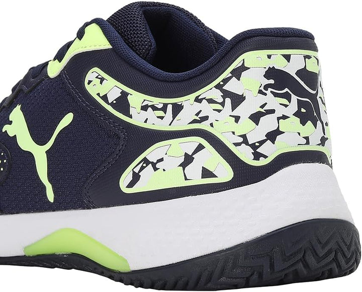 PUMA Unisex Solarcourt Rct Tennisschuh 40 EU Puma Navy Fast Yellow Puma White, 40 EU Puma Navy Fast