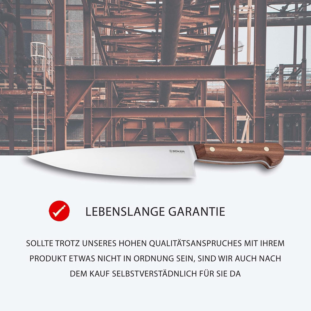BÖKER SOLINGEN® Cottage-Craft - handgefertigtes Carbonstahl Chefmesser Solingen - extra scharfes Küc