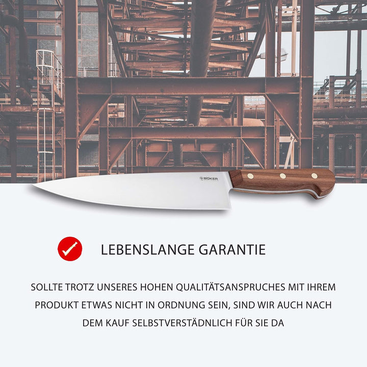 BÖKER SOLINGEN® Cottage-Craft - handgefertigtes Carbonstahl Chefmesser Solingen - extra scharfes Küc