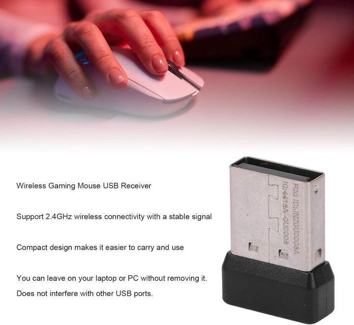 GOWENIC USB-Dongle-Mausempfänger, 2,4-G-Wireless-Empfängeradapter für G305 G304 Wireless-Gaming-Maus