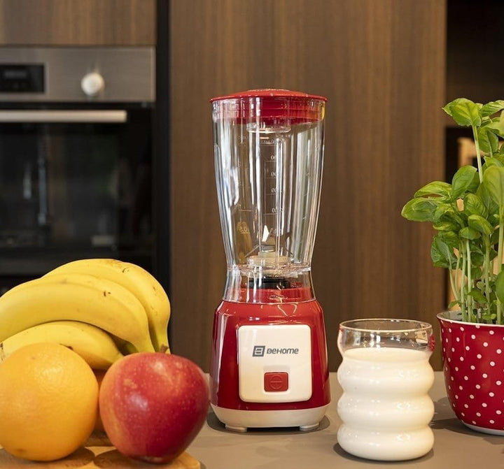 BEHOME Standmixer 250 W | Smoothie Maker Becher 600 ml, Hochleistungsstandmixer Kraftvoller roter