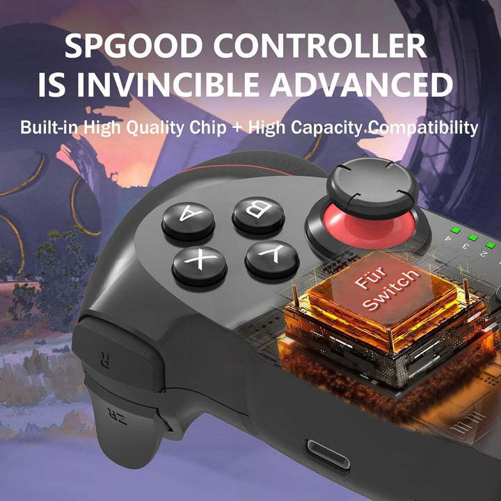 SPGOOD Wireless Controller für Switch, Wireless Pro Controller für Switch Lite/OLED, Turbo Funktion