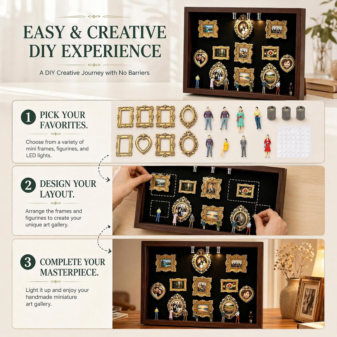 DIY Mini Museum Silhouette Box, Personalisierte DIY Silhouette Box, Mini Museum Bilderrahmen mit 8 M