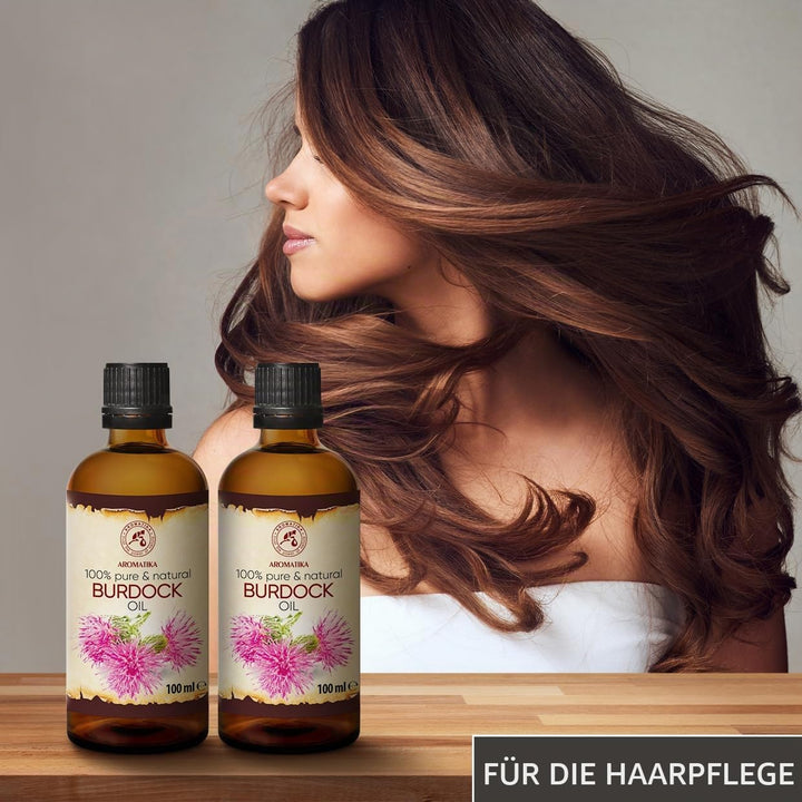 Klettenwurzelöl 2x100ml - Rein Klettenwurzel Öl - Arctium Lappa Wurzel - Klettenöl - Bestes Kuröl un