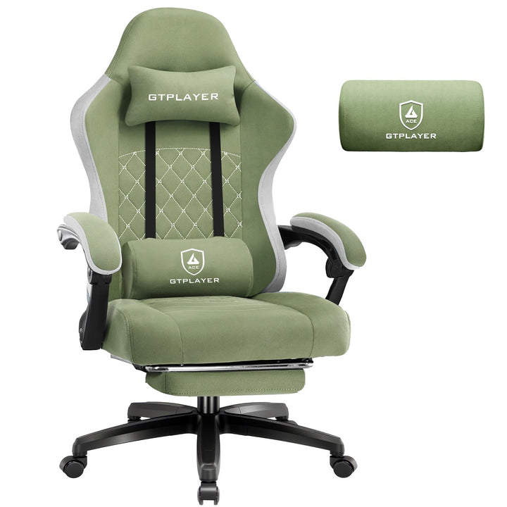 GTPLAYER Gaming Stuhl Stoff, Gaming Sessel mit Taschenfederkissen, ergonomischer Drehstuhl, Gamer St
