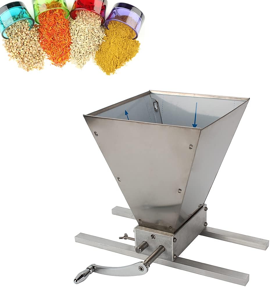 Getreidemühle mit Aluminiumsockel Manuelle Malzmühle Gerstenkornmühle mit 2 Edelstahlwalzen Für das