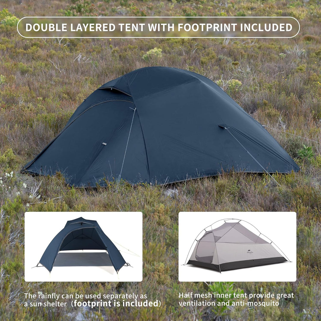 Naturehike Cloud-Up 3 Ultraleichtes Zelt 3-Personen Rucksack Zelt zum Wandern Camping im Freien 20D
