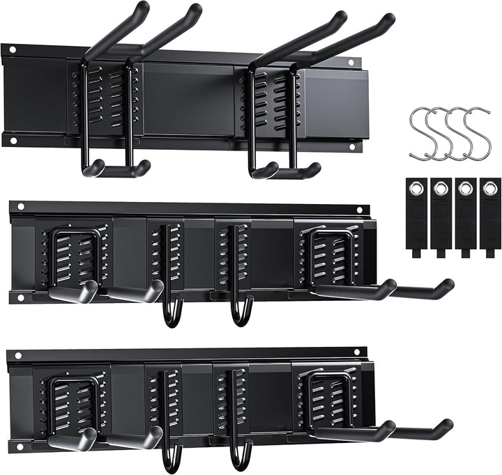 3-H Garage Aufbewahrung,120 cm Einstellbar 10 Wandhalterung Wandhaken und 4 S Haken 4 Aufbewahrungsg