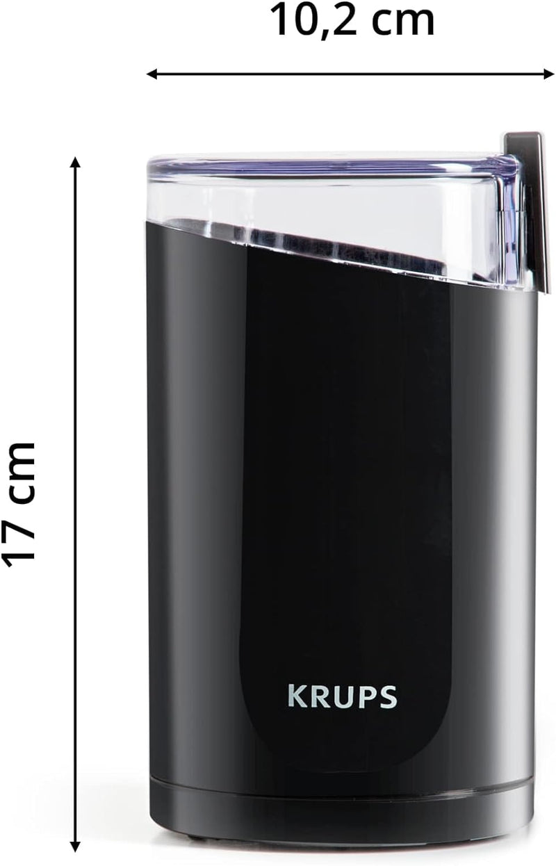 Krups F20342 Kaffeemühle und Gewürzmühle in Einem | Leistungsstarker Motor | Mahlgrad variabel | 75g