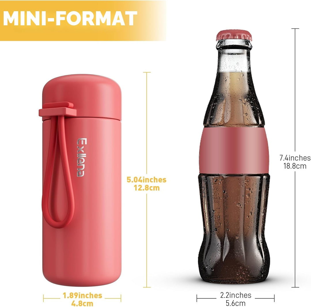 Trinkflasche klein 150ml – Mini-Thermosflasche mit Silikon-Griff, 100% Auslaufsicher, kleine Trinkfl