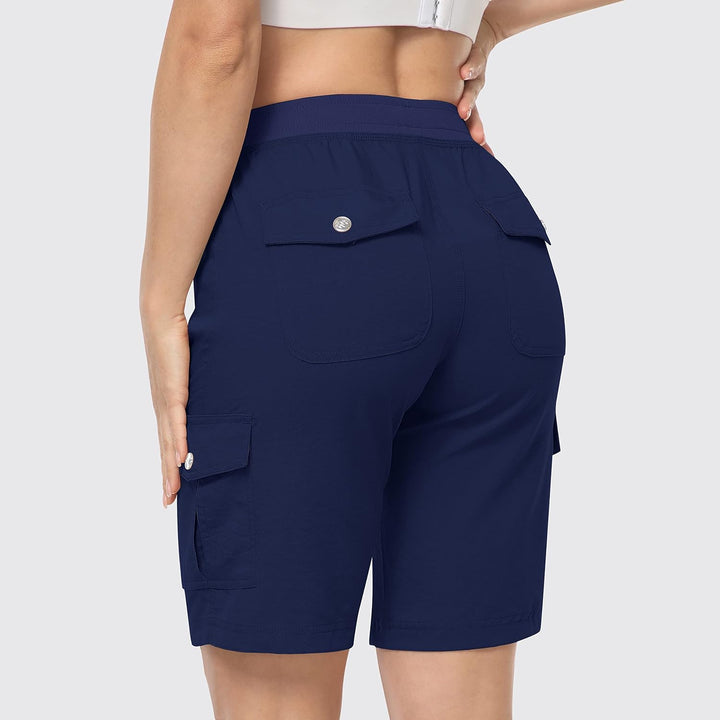 JINSHI Shorts Damen Sommer Cargohose Kurze Wanderhose Outdoor Schnelltrocknend Freizeithose mit Mehr