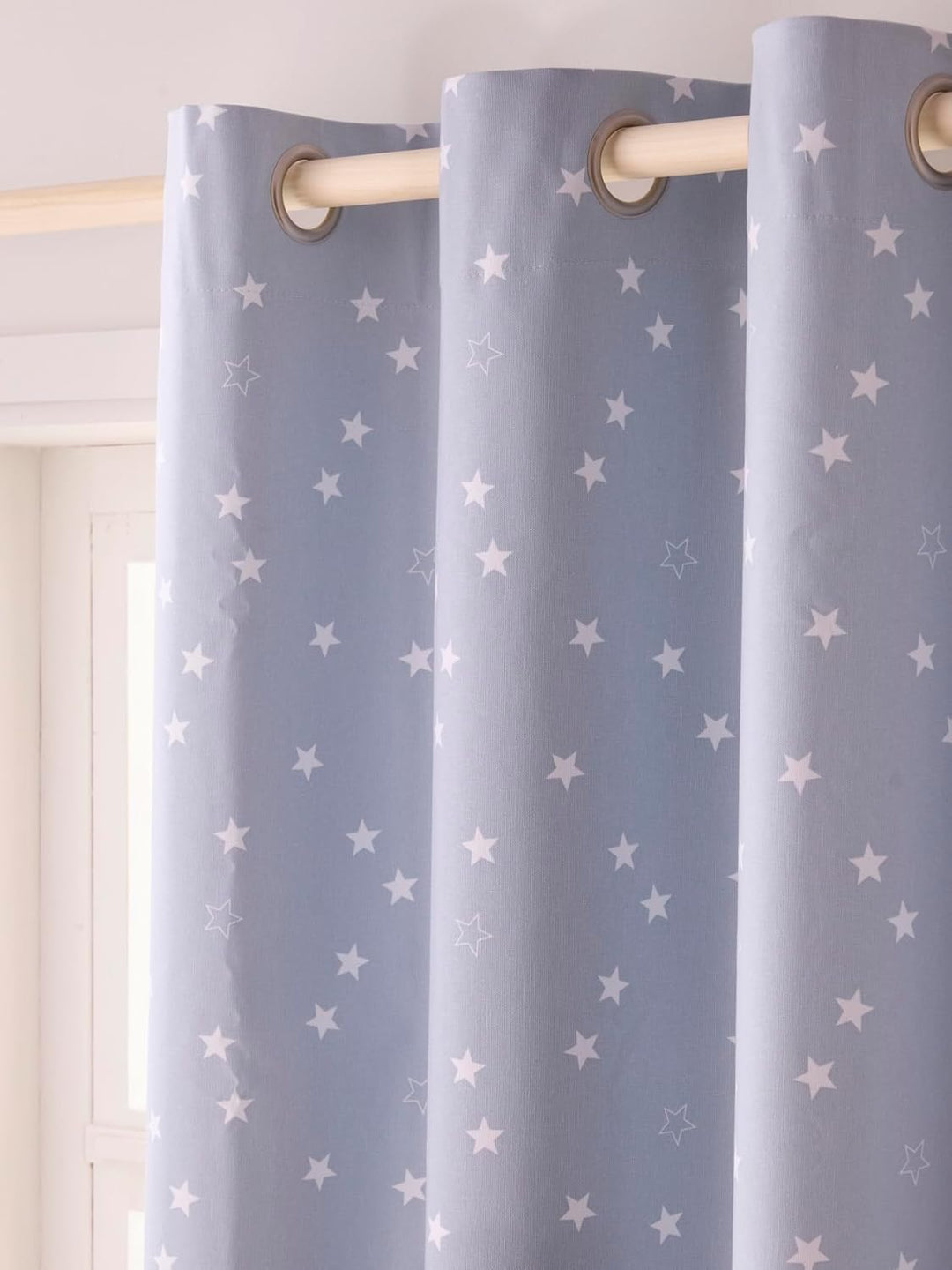 Vertbaudet Vorhang, blickdicht, Sterne, Baumwolle, blau, 135X260 138 Blau, 138 Blau