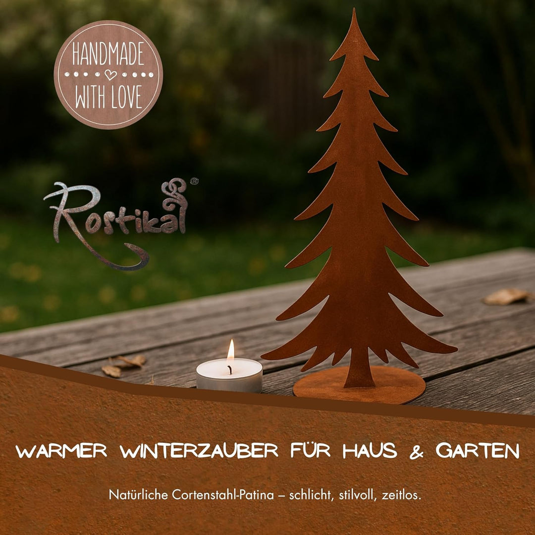 Rostikal Weihnachten Deko Tannenbaum 50 cm Weihnachtsdeko aussen Gartendeko Rost Höhe: 50 cm, Höhe: